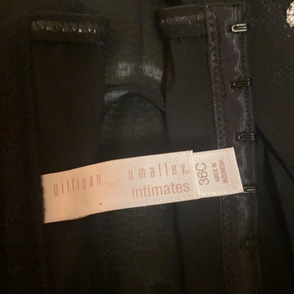 Black with Pink Rose Embroidered Bustier Corset Size 36C - Picture 6 of 7